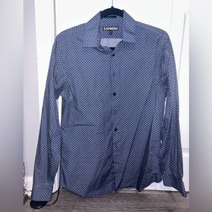 Mens Blue Express Dress Shirt
